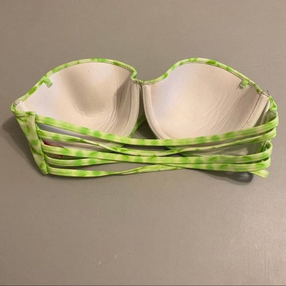 Victoria Secret Strapless green Strappy back Bikini Top size 36C - Picture 3 of 10